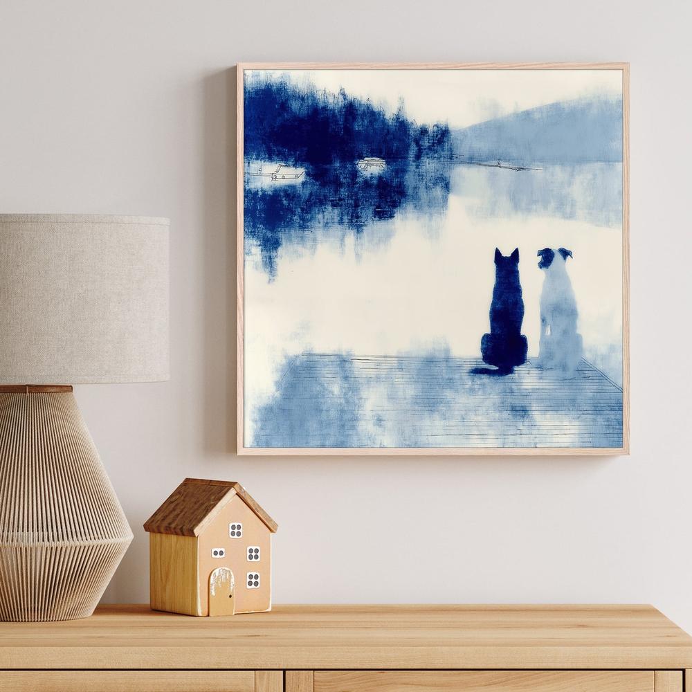 Dogs on Dock-by-Jordão de Abreu-wall-art-print-canvas-poster-framed-Gioia
