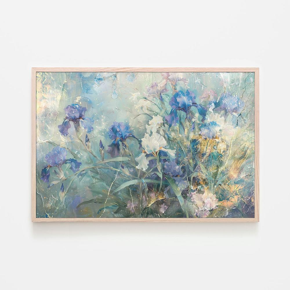 Dreamy Blue Irises-by-Rafal Kulik-wall-art-print-canvas-poster-framed-Gioia