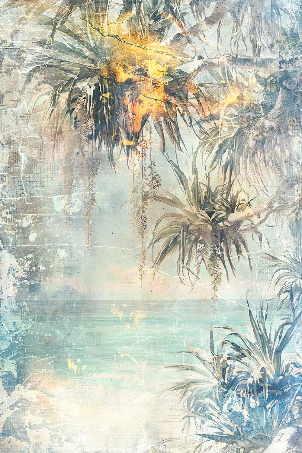 wall-art-print-canvas-poster-framed-Dreamy Tropical Palms-1