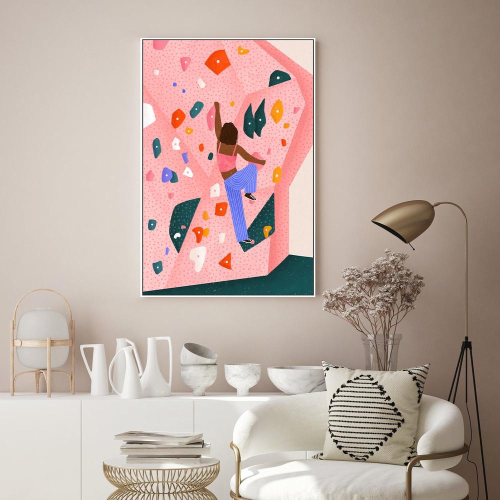 Dynamic Pink Wall Climb-by-Bea Muller-wall-art-print-canvas-poster-framed-Gioia