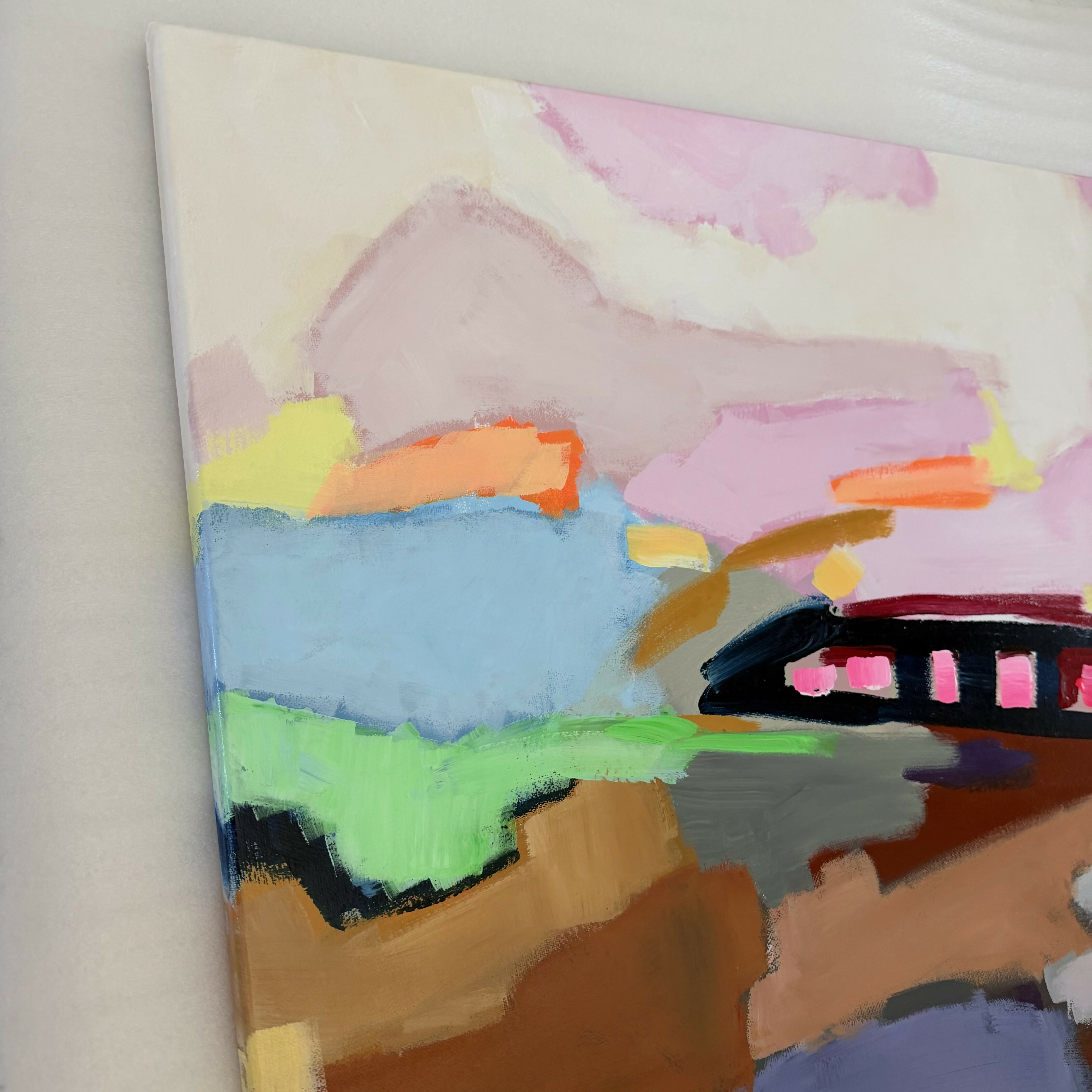 Bullet Train Blast. Original hand-painted artwork by Meredith Howse.