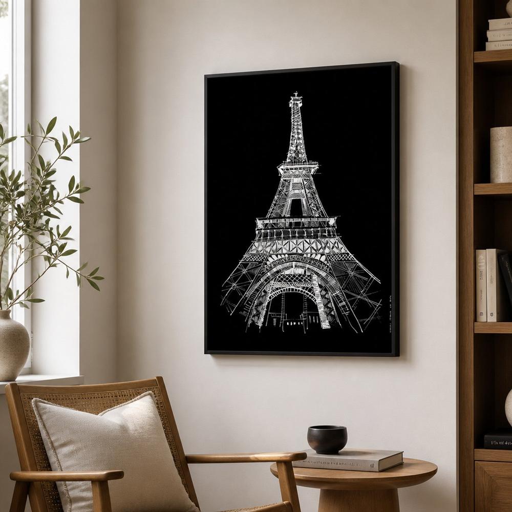 Eiffel Tower Sketch-by-Alex Nereuta-wall-art-print-canvas-poster-framed-Gioia