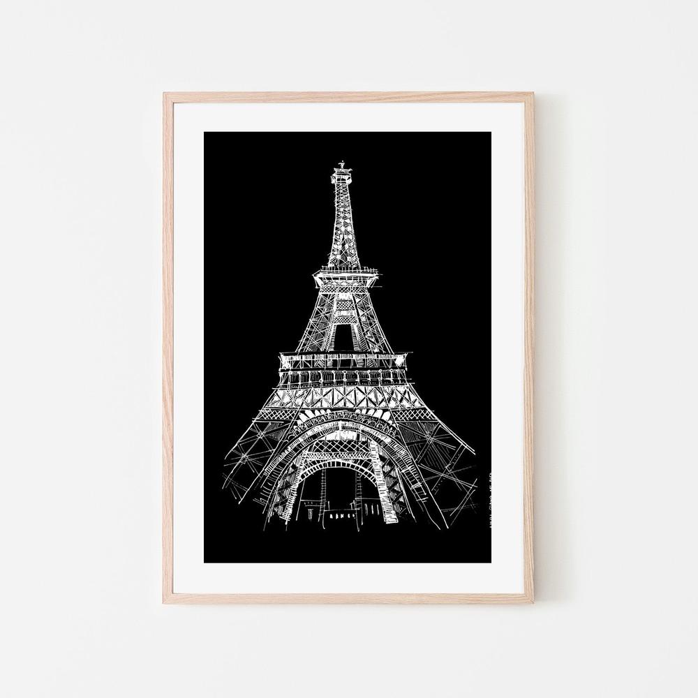 Eiffel Tower Sketch-by-Alex Nereuta-wall-art-print-canvas-poster-framed-Gioia