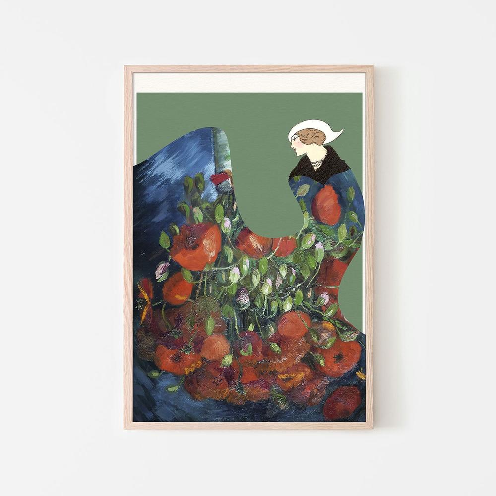 Elegant Floral Woman-by-Wild Violets-wall-art-print-canvas-poster-framed-Gioia