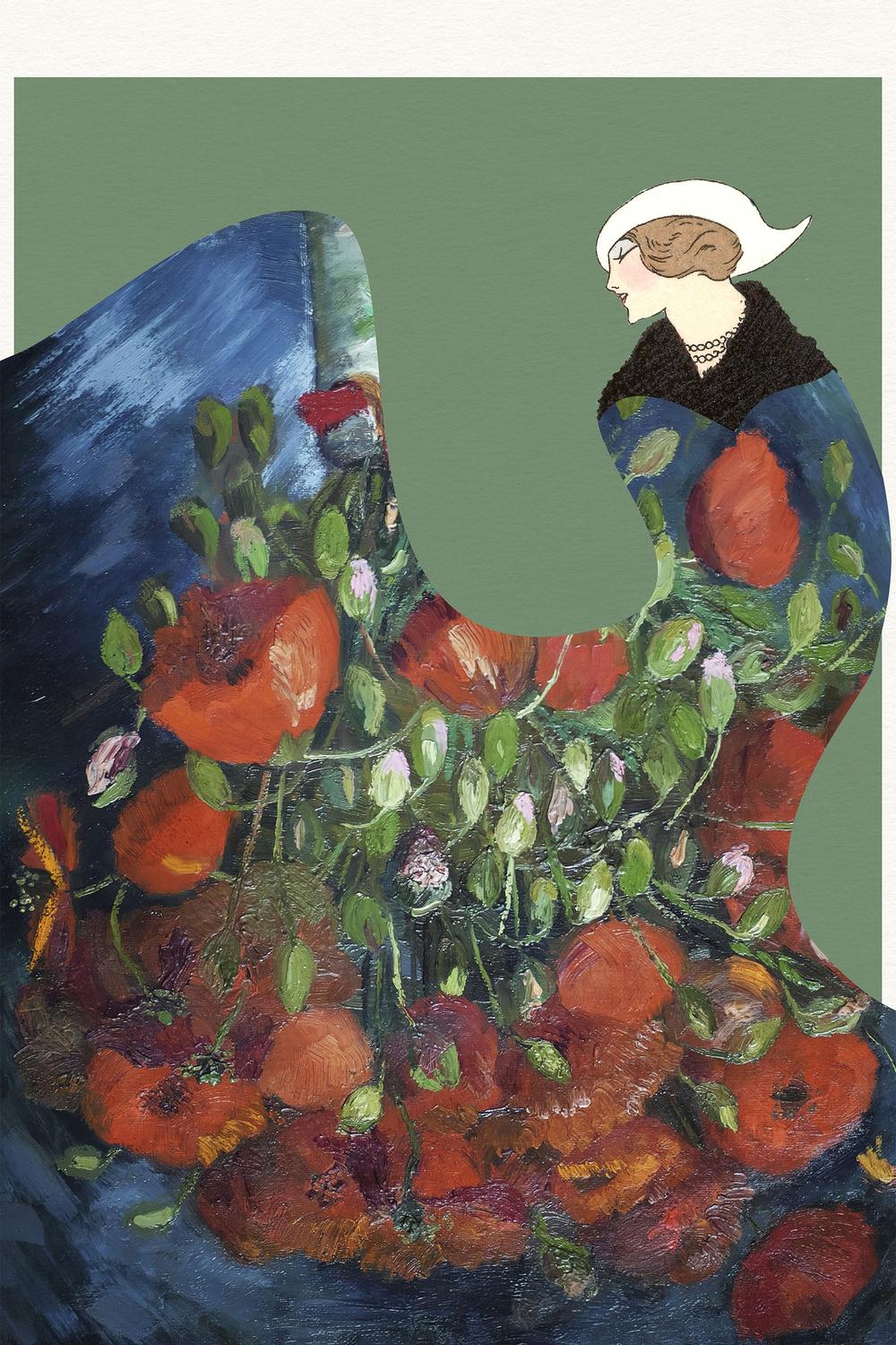 Elegant Floral Woman-by-Wild Violets-wall-art-print-canvas-poster-framed-Gioia