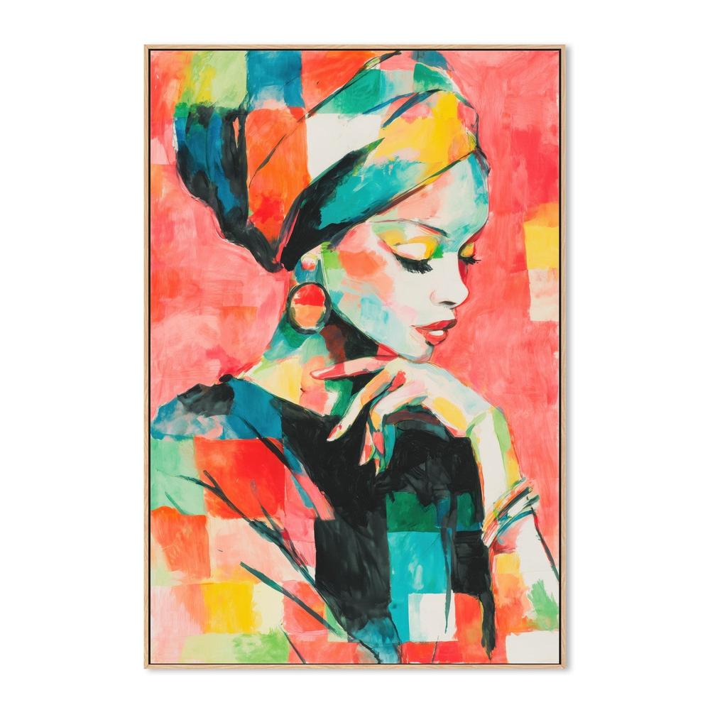 Elegant Woman with Turban-by-Chromatic Storm Studio-wall-art-print-canvas-poster-framed-Gioia