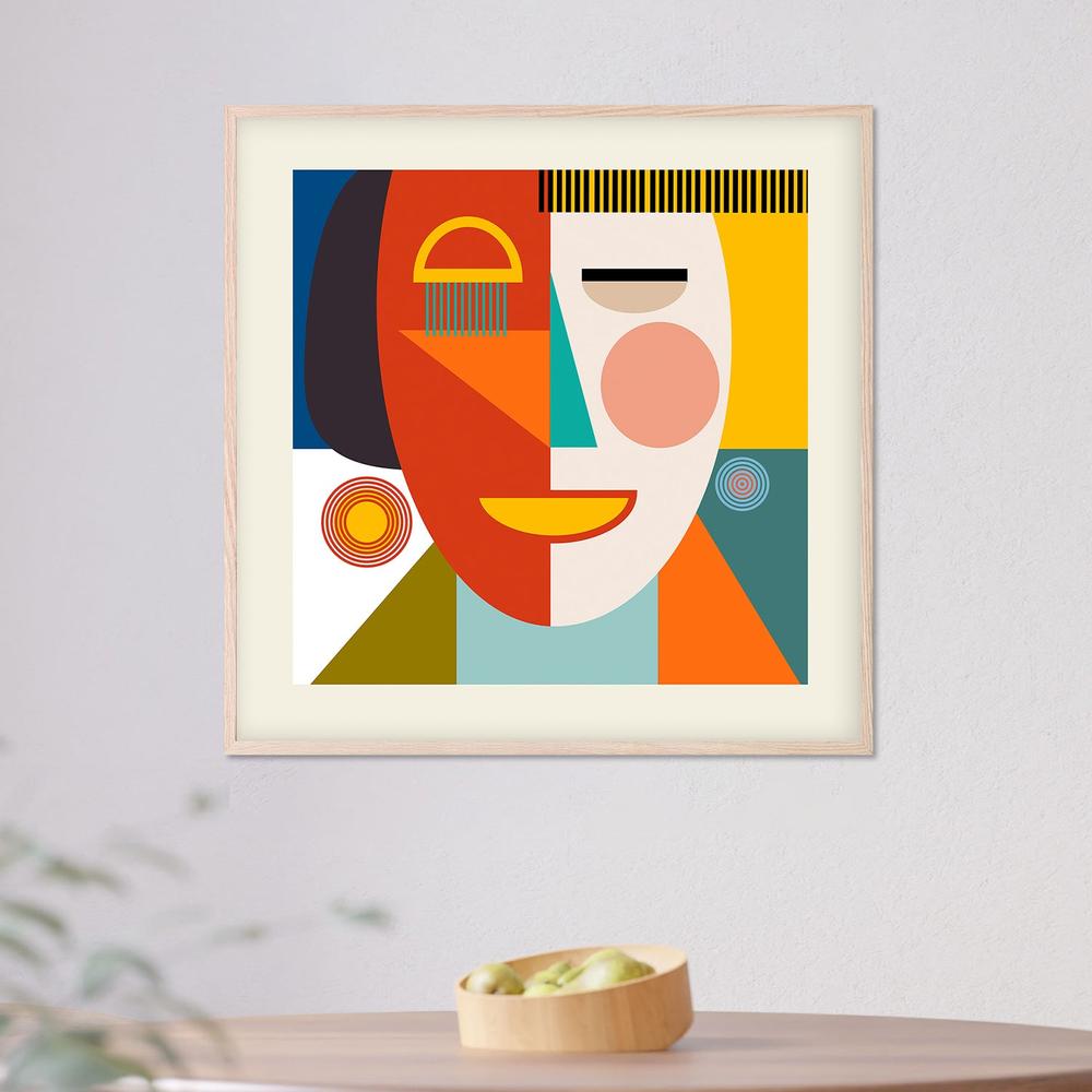 Faces Stripes Minimal Kopie-by-Ana Rut Bre-wall-art-print-canvas-poster-framed-Gioia