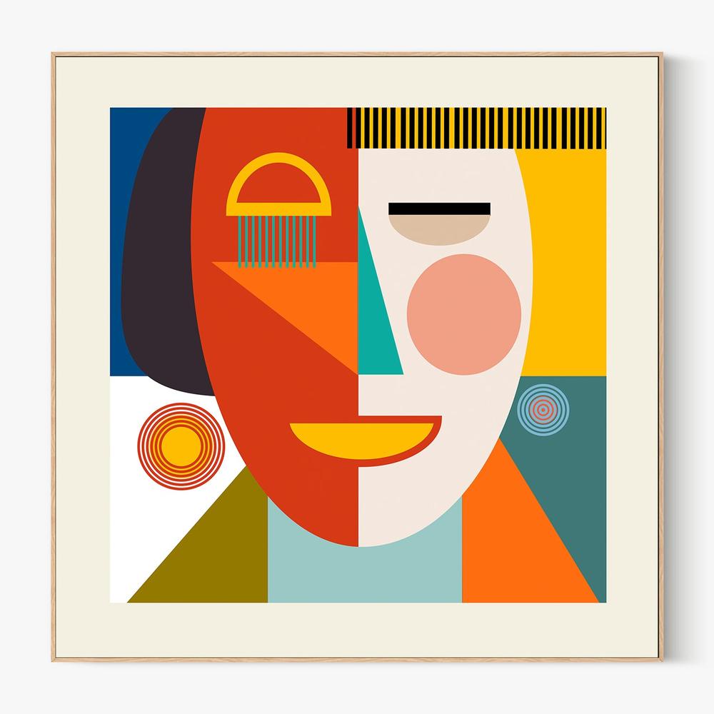 Faces Stripes Minimal Kopie-by-Ana Rut Bre-wall-art-print-canvas-poster-framed-Gioia