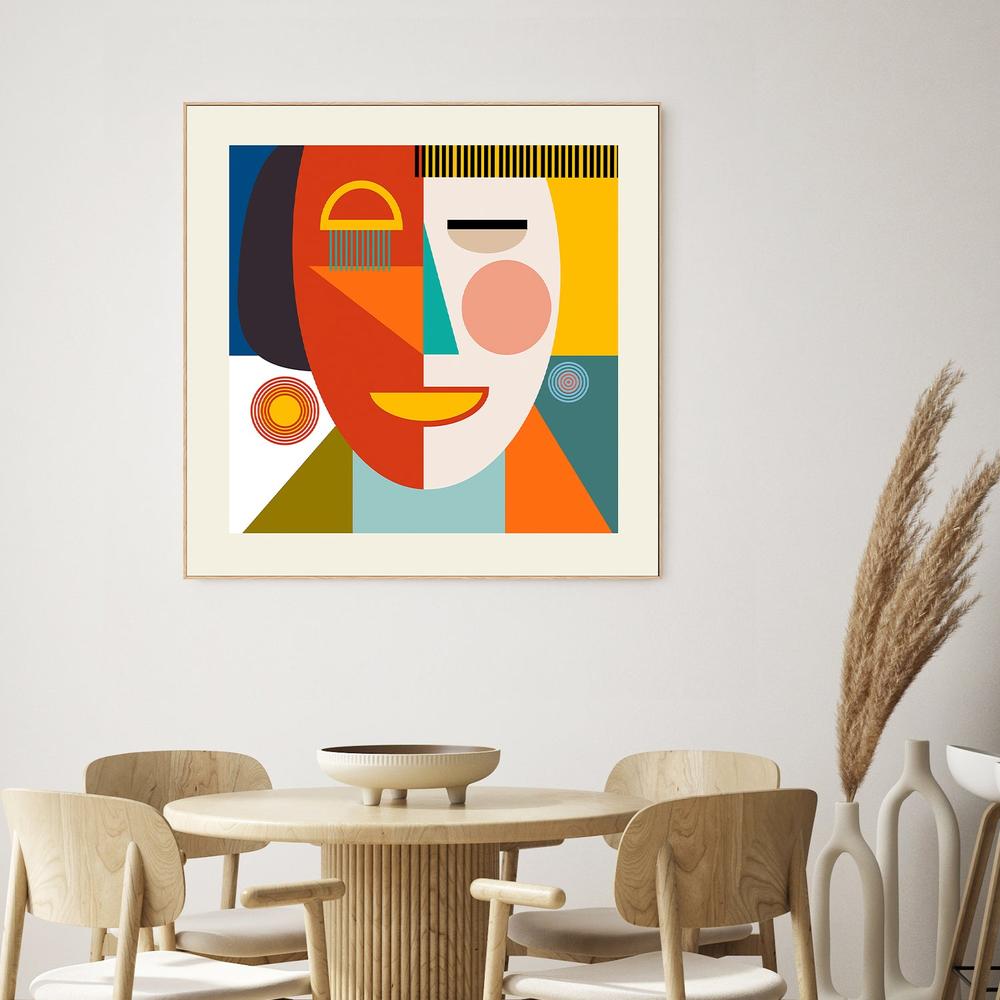 Faces Stripes Minimal Kopie-by-Ana Rut Bre-wall-art-print-canvas-poster-framed-Gioia