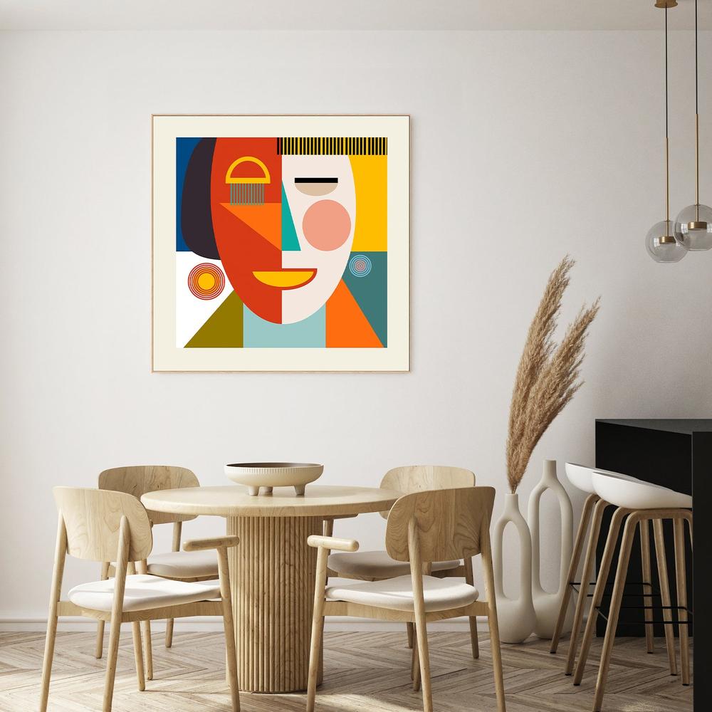 Faces Stripes Minimal Kopie-by-Ana Rut Bre-wall-art-print-canvas-poster-framed-Gioia