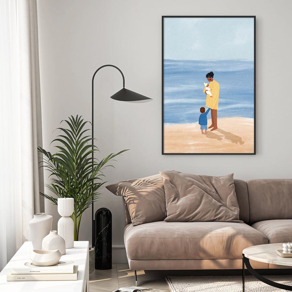 Family Beach Day-by-Bea Muller-wall-art-print-canvas-poster-framed-Gioia
