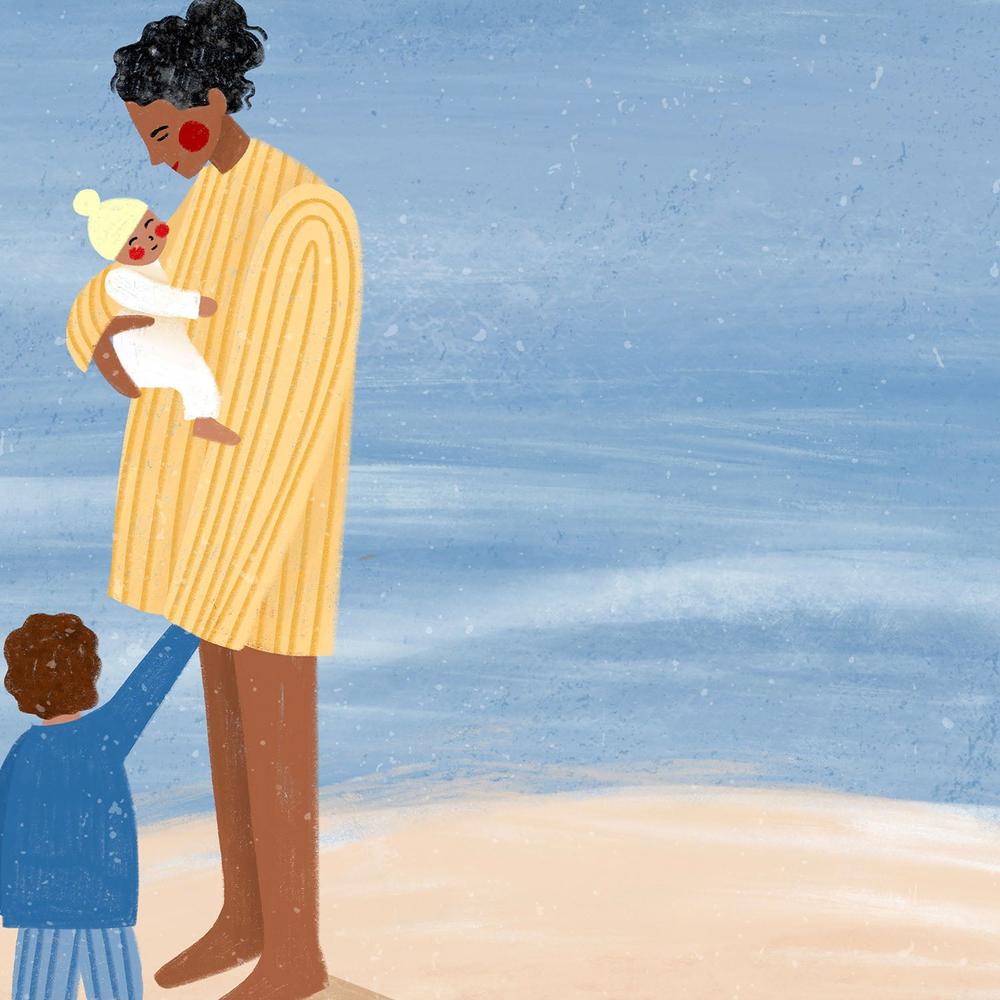 Family Beach Day-by-Bea Muller-wall-art-print-canvas-poster-framed-Gioia
