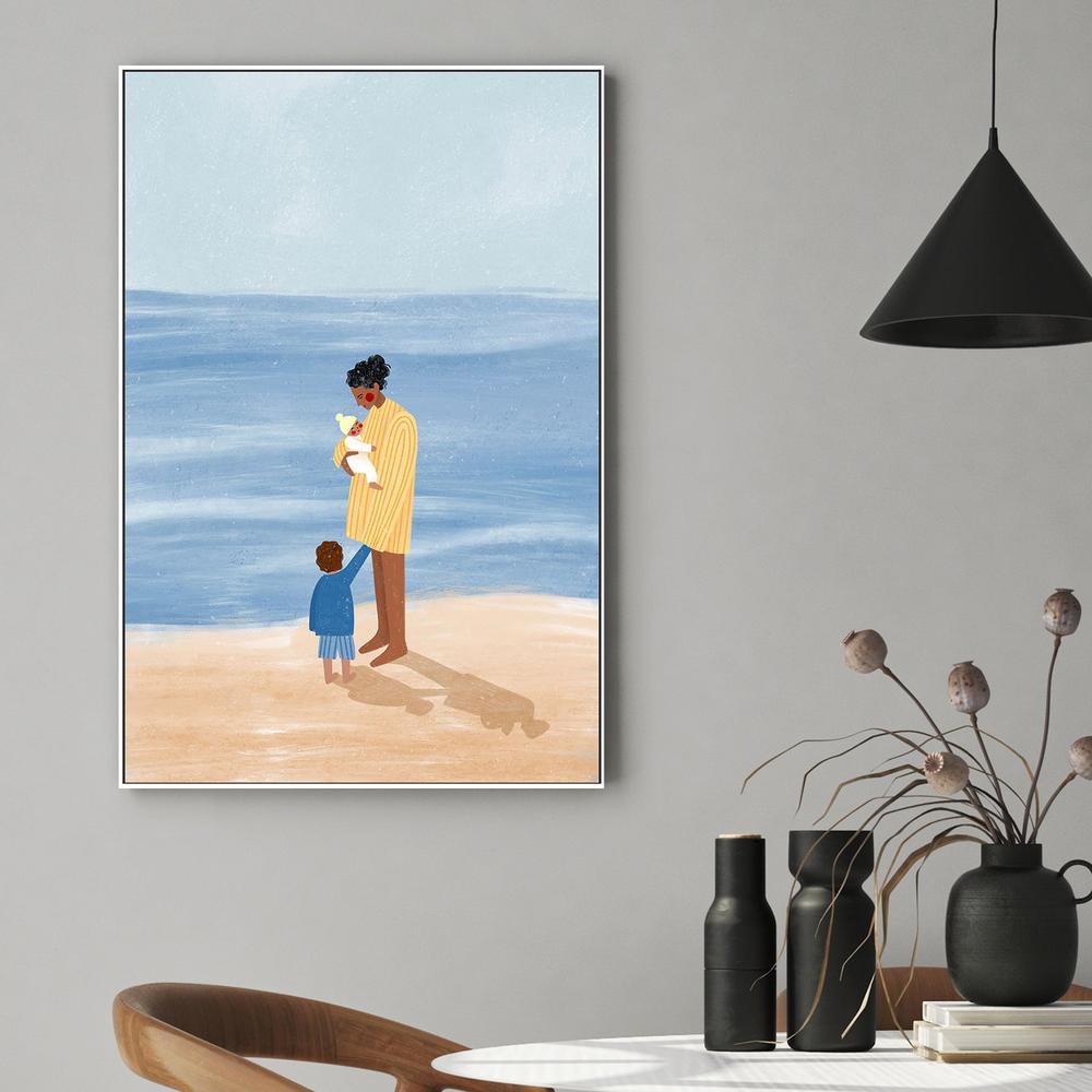 Family Beach Day-by-Bea Muller-wall-art-print-canvas-poster-framed-Gioia