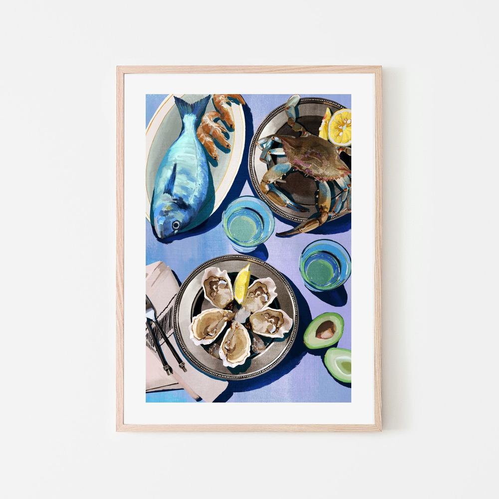 Fish In Hat-by-Zviadadze Daria-wall-art-print-canvas-poster-framed-Gioia