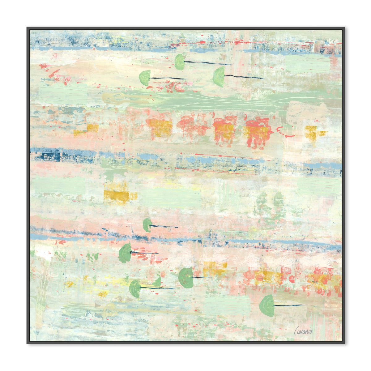 Fish In Lanes - Laps at the Lily Pond-by-Karen Cavania-wall-art-print-canvas-poster-framed-Gioia