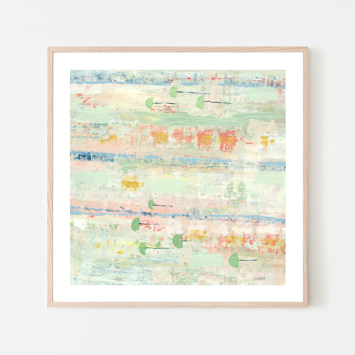 Fish In Lanes - Laps at the Lily Pond-by-Karen Cavania-wall-art-print-canvas-poster-framed-Gioia