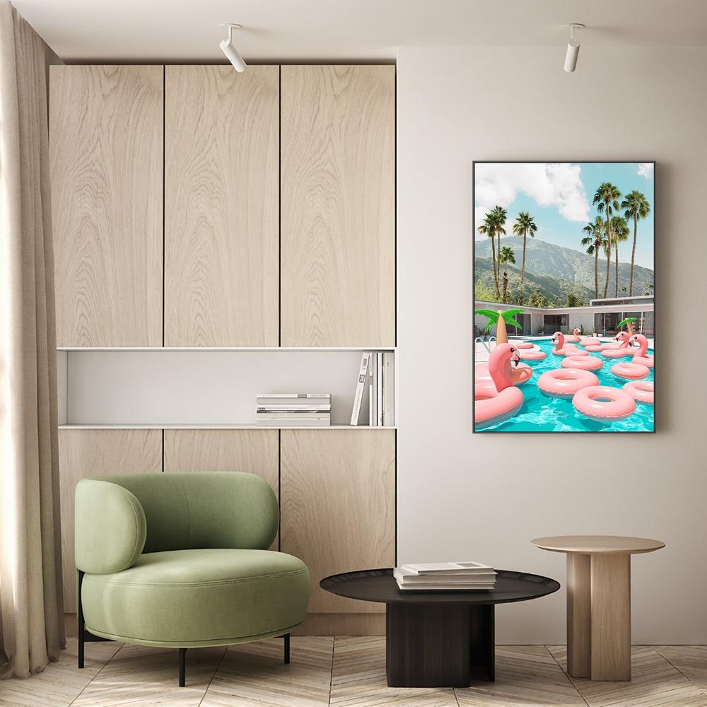 Flamingo Pool Party-by-Gal Pittel-wall-art-print-canvas-poster-framed-Gioia