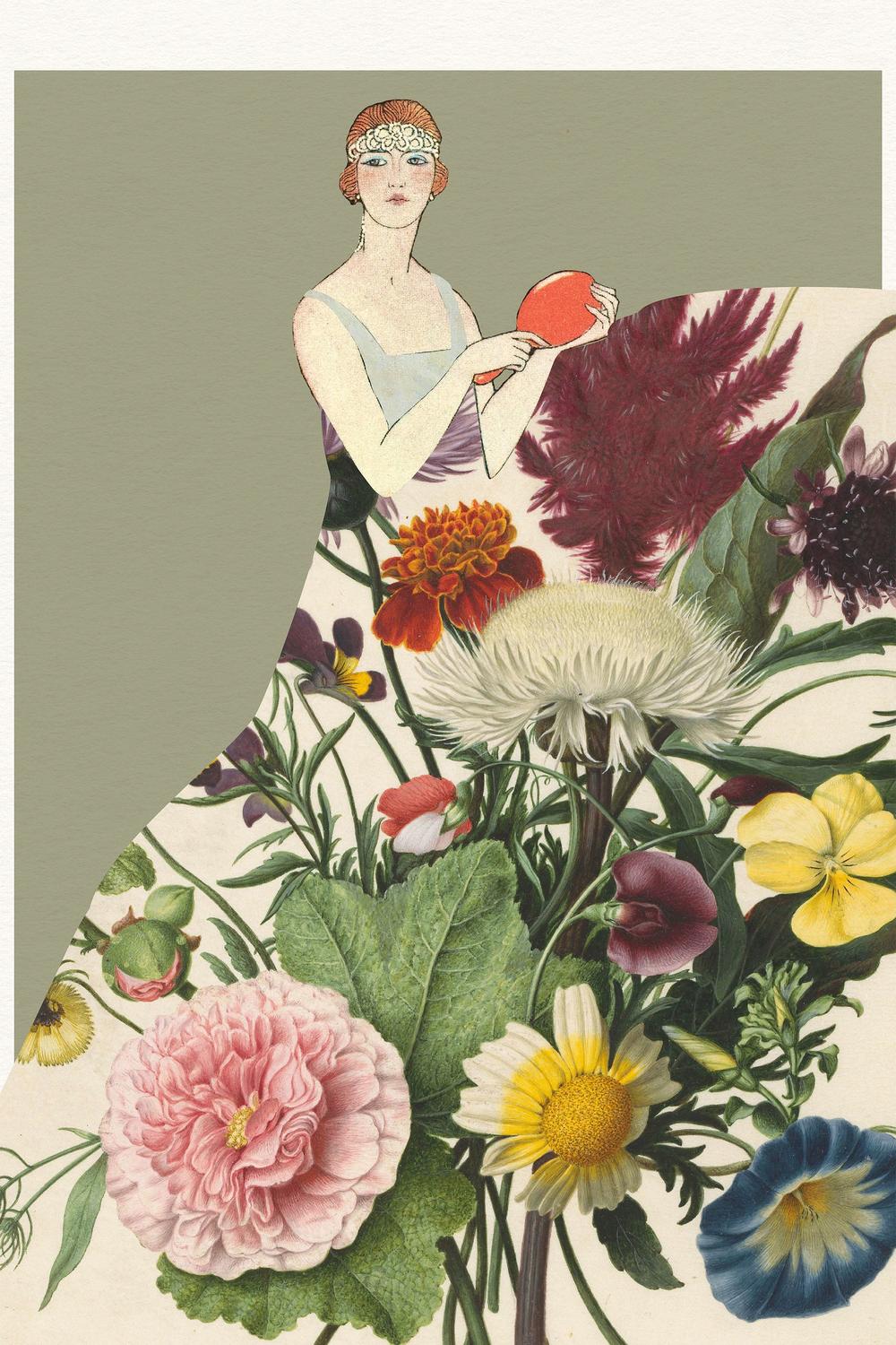 Flapper Floral Fashion-by-Wild Violets-wall-art-print-canvas-poster-framed-Gioia