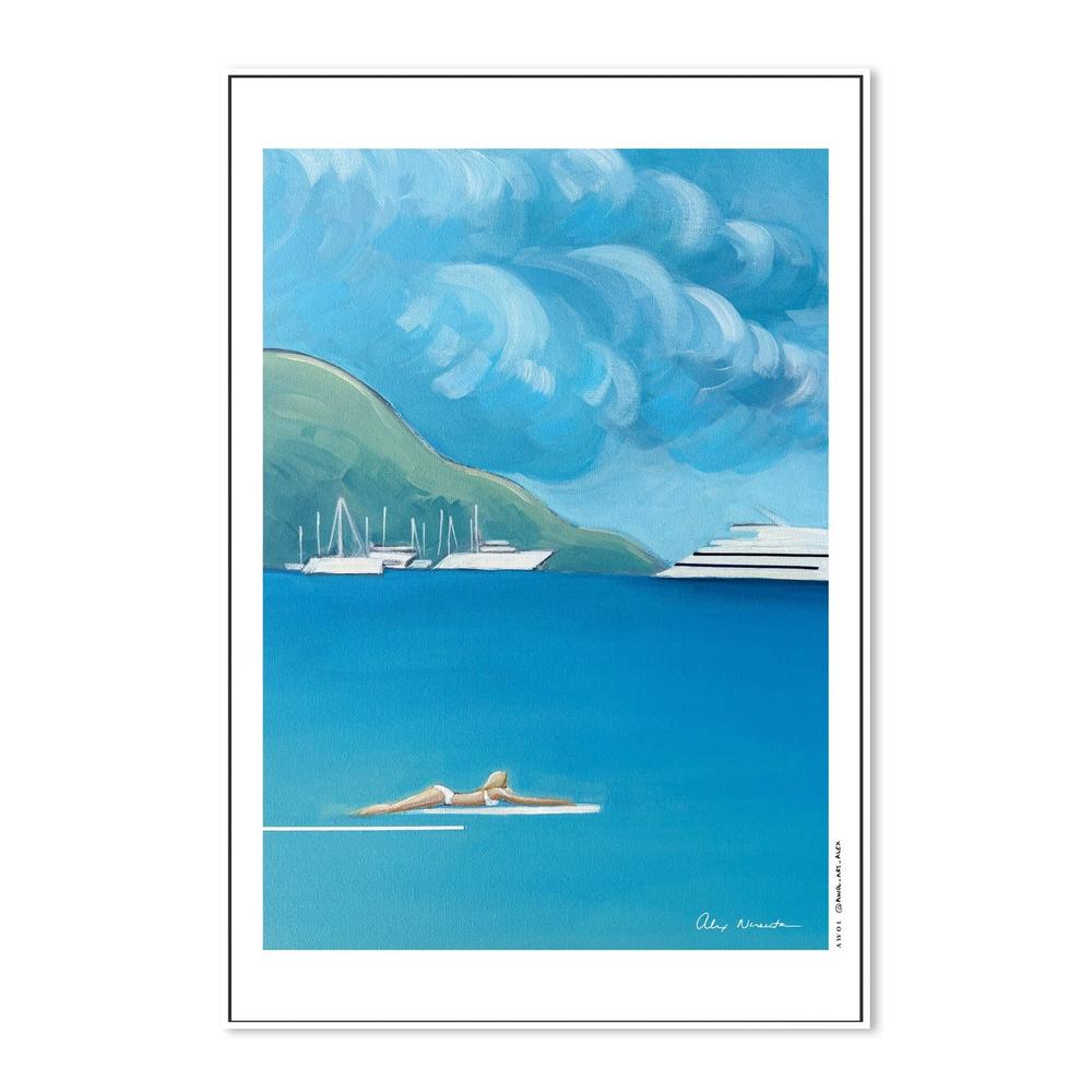 Floating On Blue Sea-by-Alex Nereuta-wall-art-print-canvas-poster-framed-Gioia