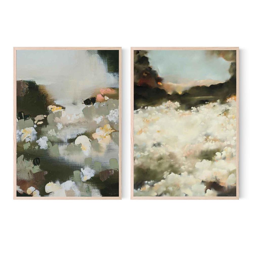 Flora & Ivory Dawn, Set Of 2-by-Maggie Sackmann-wall-art-print-canvas-poster-framed-Gioia