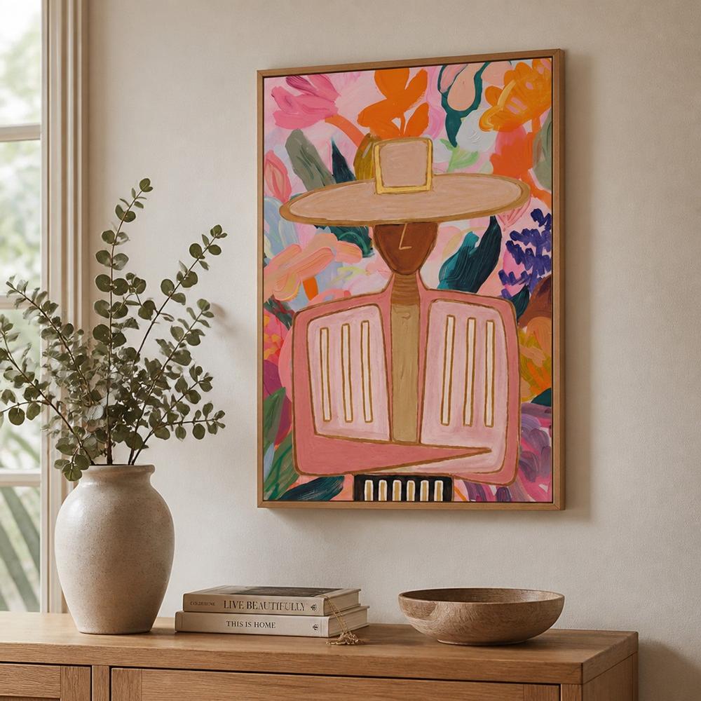 Floral Boho Western cowboy-by-Stephanie Jeuffroy-wall-art-print-canvas-poster-framed-Gioia