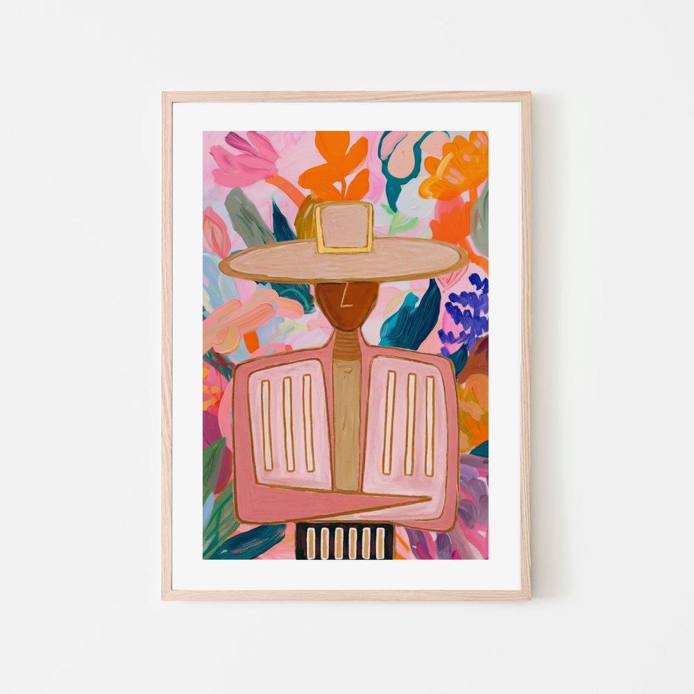Floral Boho Western cowboy-by-Stephanie Jeuffroy-wall-art-print-canvas-poster-framed-Gioia