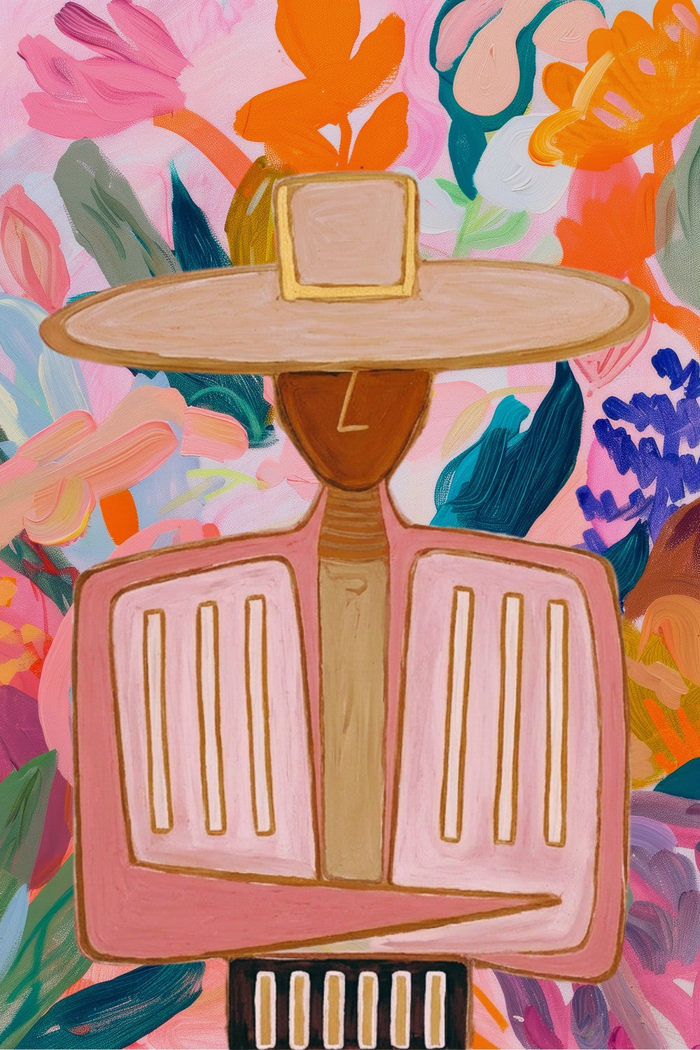 Floral Boho Western cowboy-by-Stephanie Jeuffroy-wall-art-print-canvas-poster-framed-Gioia