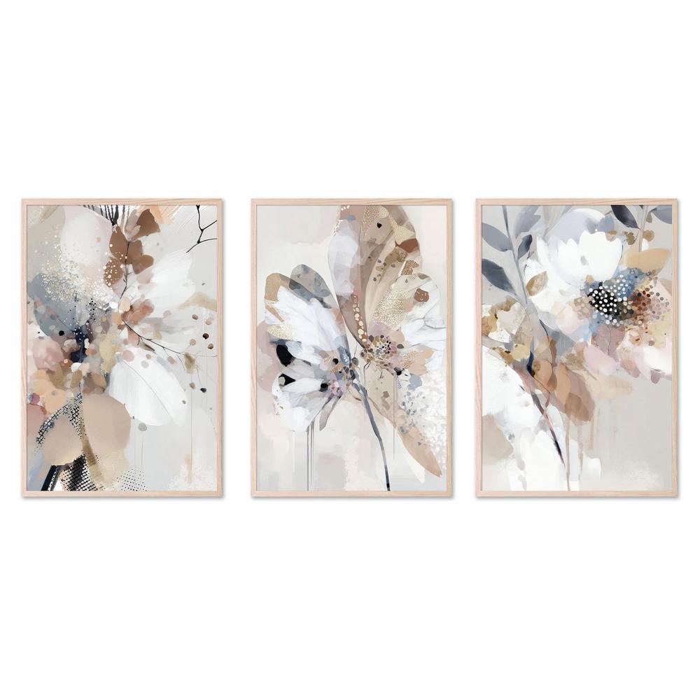 Floral Confetti , Trio, Set Of 3-by-Bella Eve-wall-art-print-canvas-poster-framed-Gioia