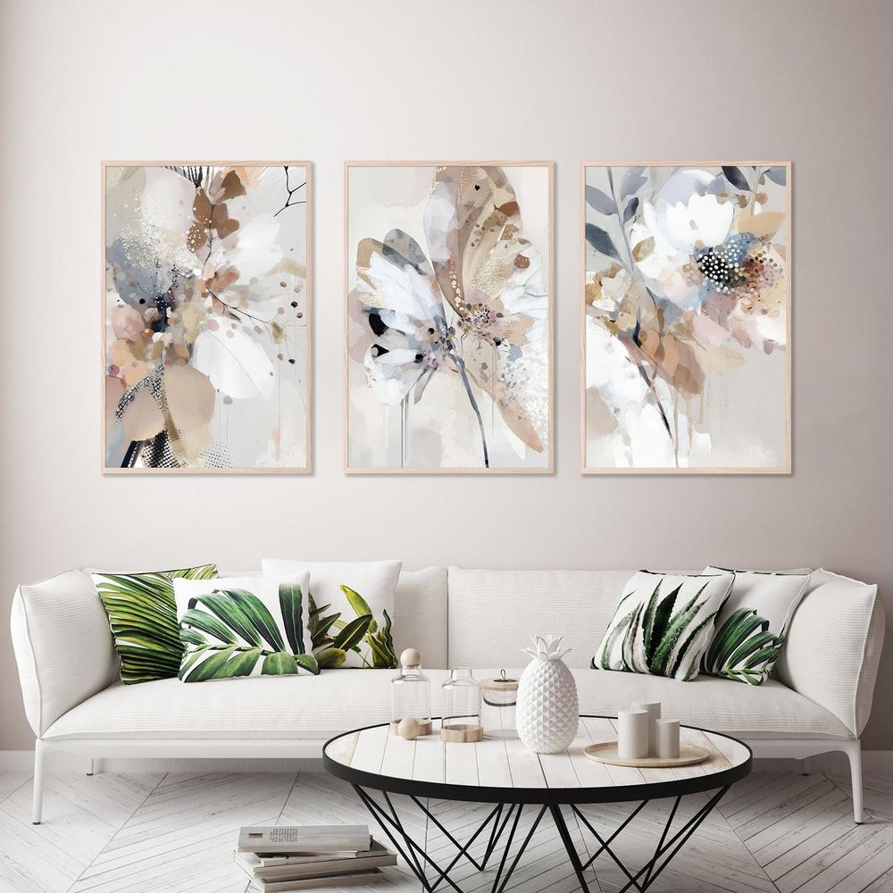 Floral Confetti , Trio, Set Of 3-by-Bella Eve-wall-art-print-canvas-poster-framed-Gioia