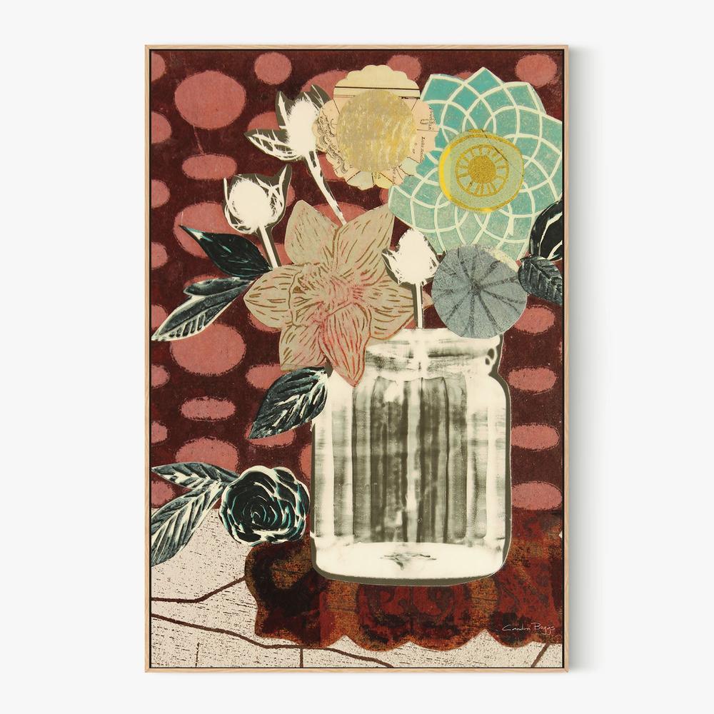 Floral Fling, Style A, Cream-by-Candra Boggs-wall-art-print-canvas-poster-framed-Gioia
