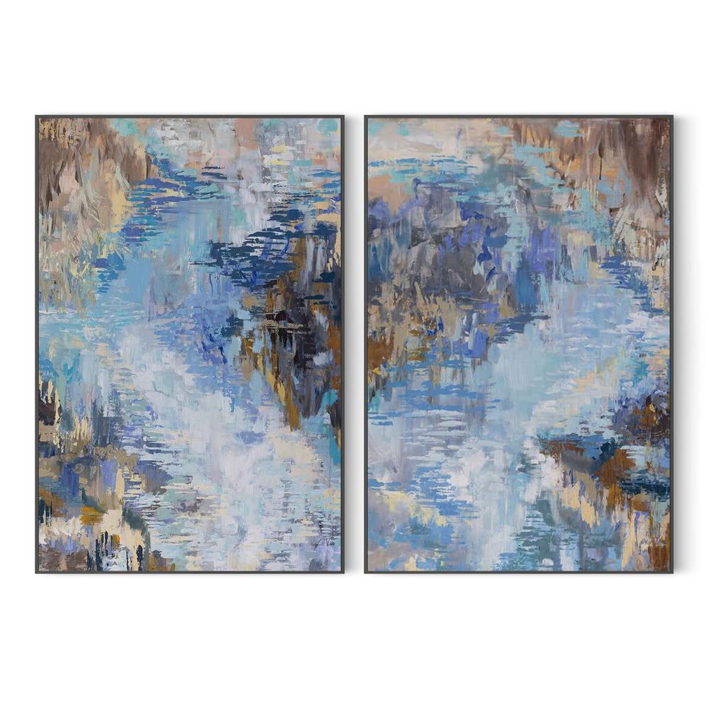 Flow, Style A & B, Set Of 2-by-Jeanette Vertentes-wall-art-print-canvas-poster-framed-Gioia