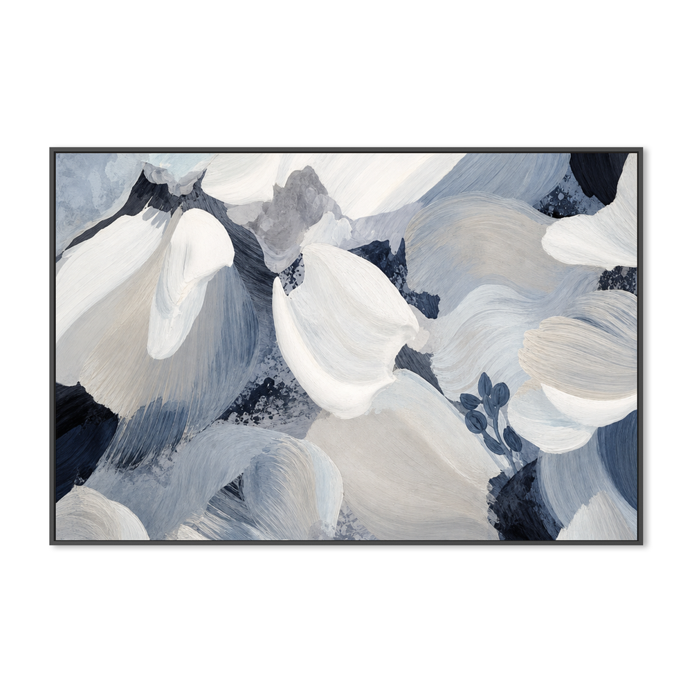 Flower Petal - Cool Blue-by-Amber Pearl Studio-wall-art-print-canvas-poster-framed-Gioia