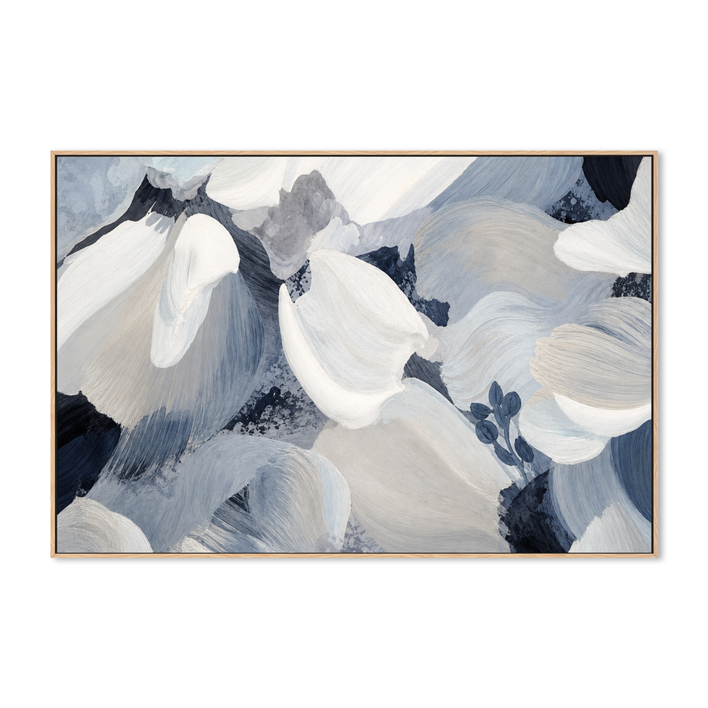 Flower Petal - Cool Blue-by-Amber Pearl Studio-wall-art-print-canvas-poster-framed-Gioia