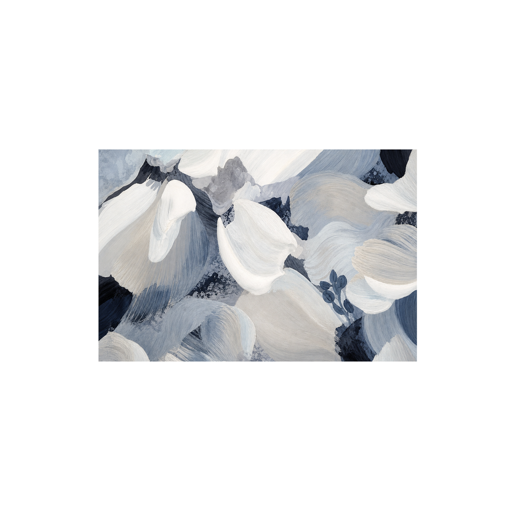 Flower Petal - Cool Blue-by-Amber Pearl Studio-wall-art-print-canvas-poster-framed-Gioia