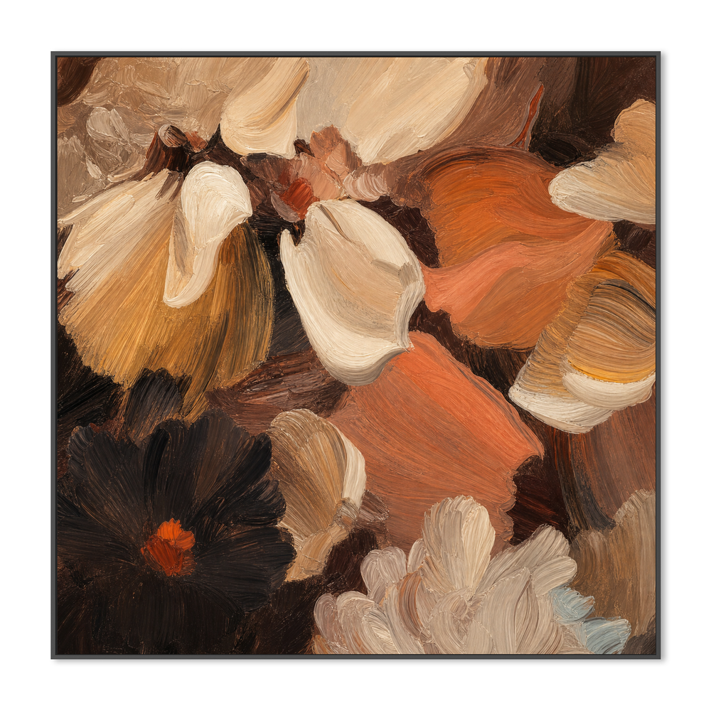 Flower Petal - Gold Brown-by-Amber Pearl Studio-wall-art-print-canvas-poster-framed-Gioia