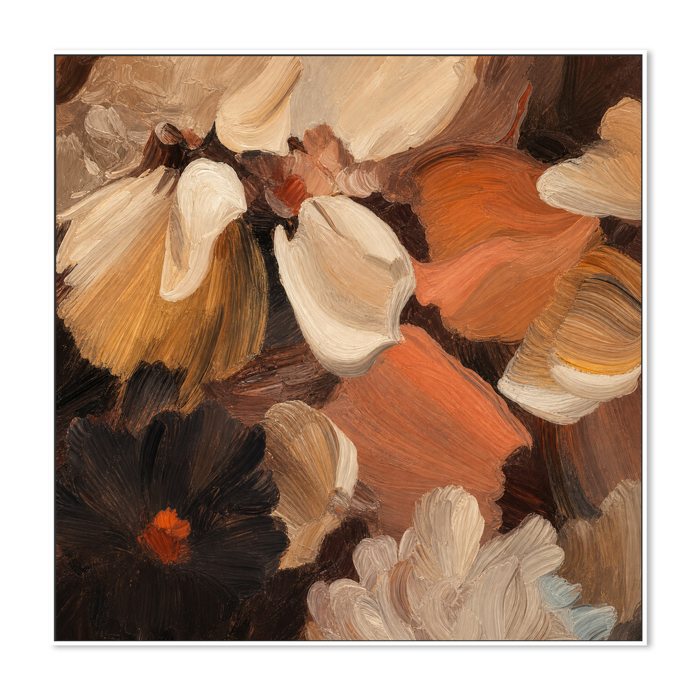 Flower Petal - Gold Brown-by-Amber Pearl Studio-wall-art-print-canvas-poster-framed-Gioia