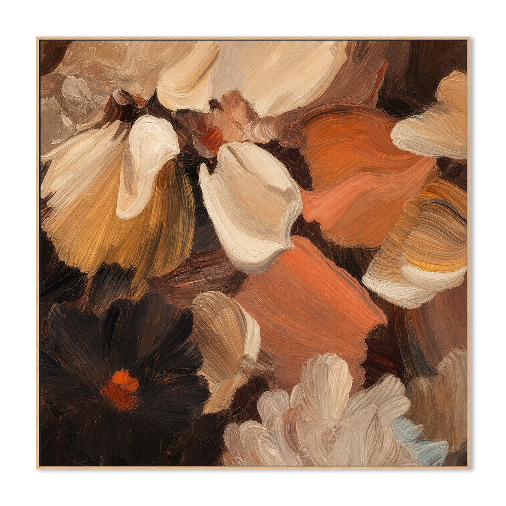 Flower Petal - Gold Brown-by-Amber Pearl Studio-wall-art-print-canvas-poster-framed-Gioia