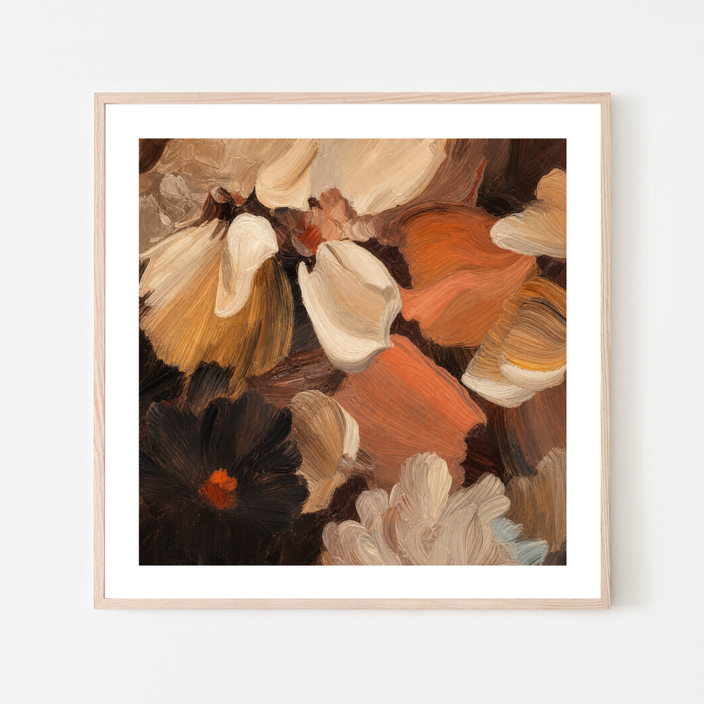 Flower Petal - Gold Brown-by-Amber Pearl Studio-wall-art-print-canvas-poster-framed-Gioia