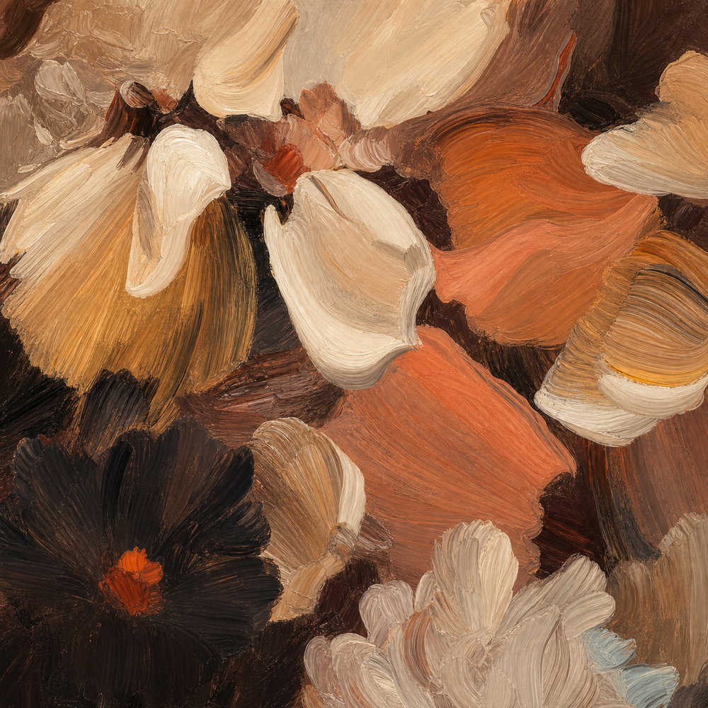 Flower Petal - Gold Brown-by-Amber Pearl Studio-wall-art-print-canvas-poster-framed-Gioia