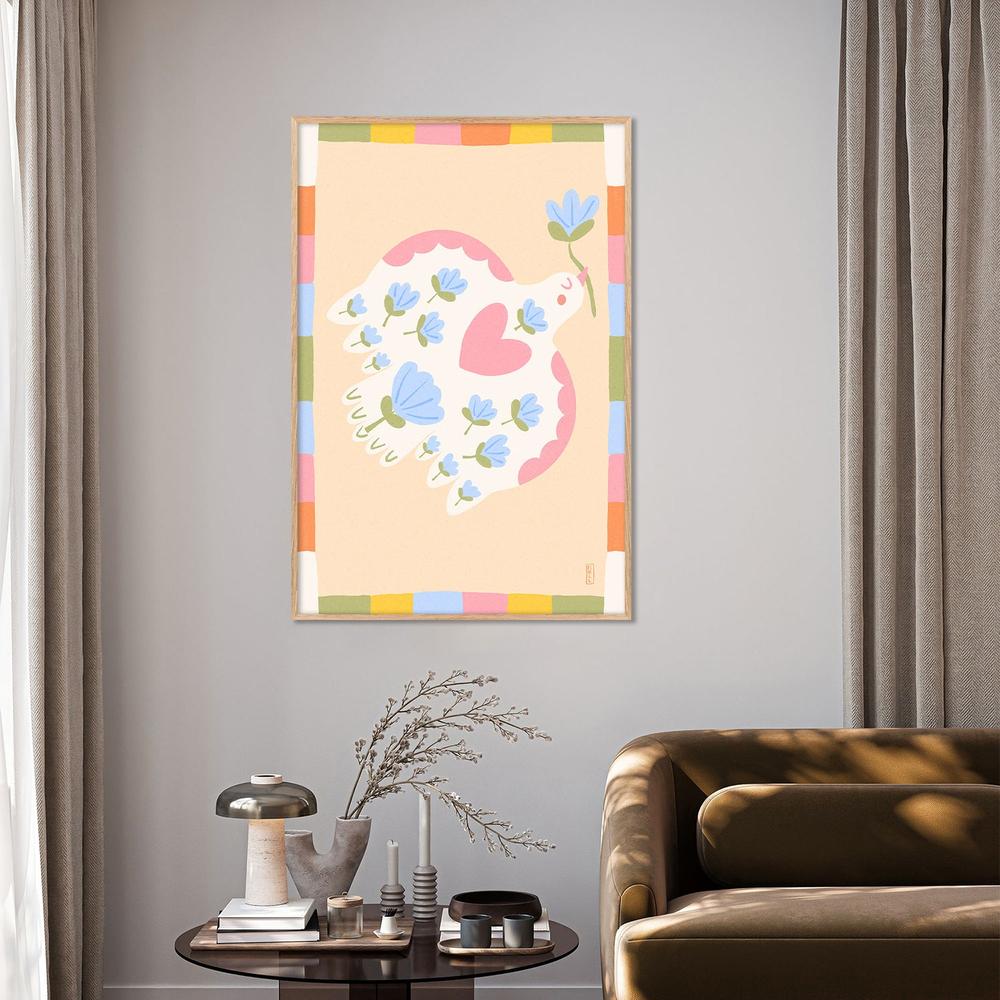 Flowering Peace Dove-by-Dirkie Nell-wall-art-print-canvas-poster-framed-Gioia