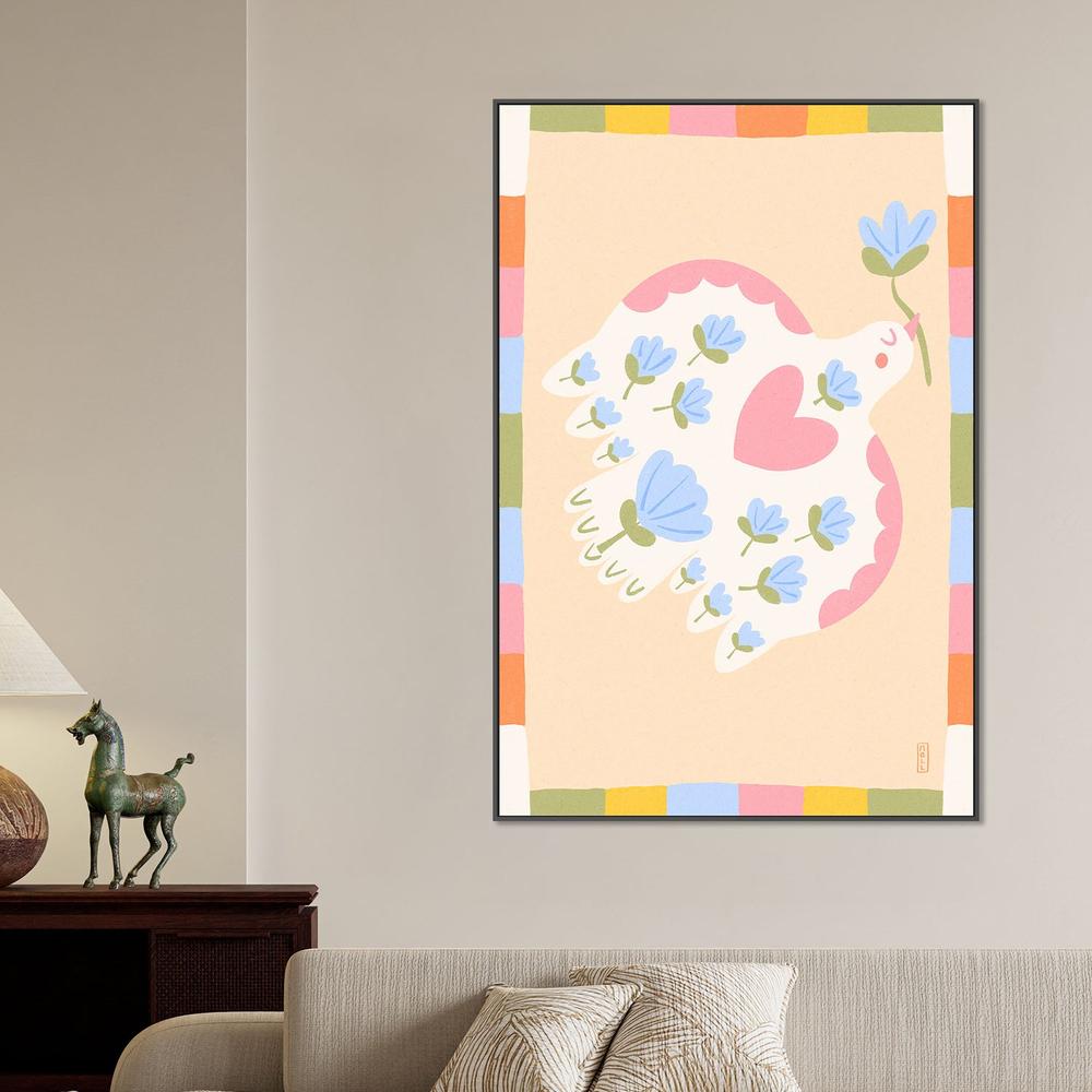 Flowering Peace Dove-by-Dirkie Nell-wall-art-print-canvas-poster-framed-Gioia