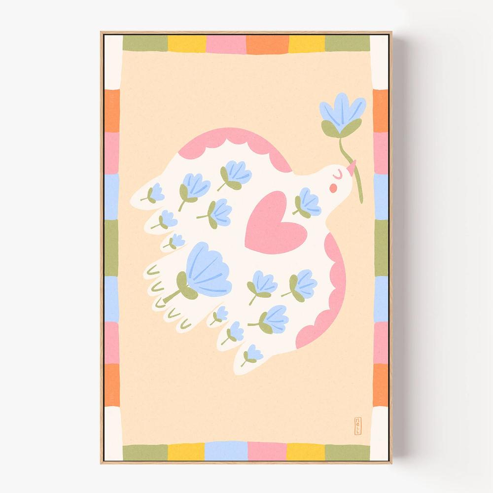 Flowering Peace Dove-by-Dirkie Nell-wall-art-print-canvas-poster-framed-Gioia
