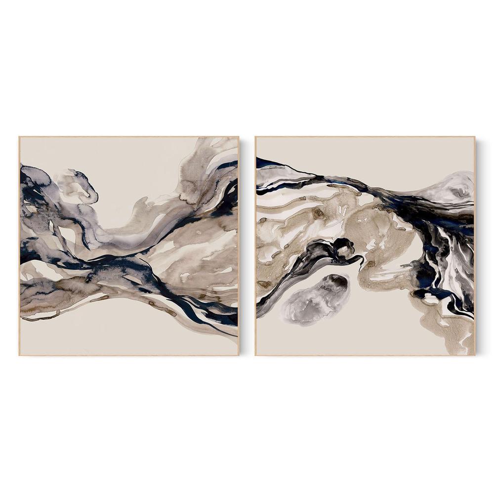 Flowing In Motion, Style A & B, Set Of 2-by-Lera-wall-art-print-canvas-poster-framed-Gioia