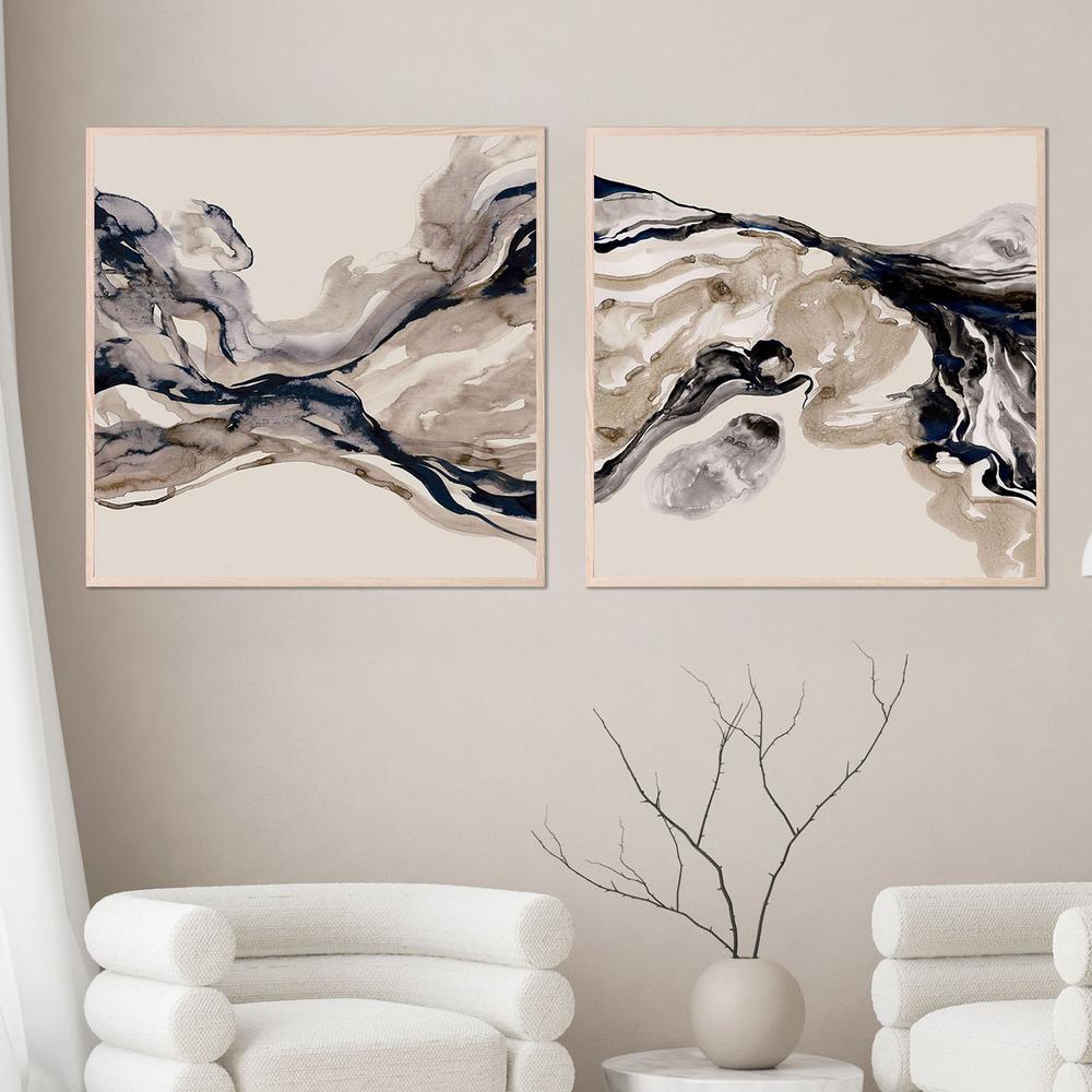 Flowing In Motion, Style A & B, Set Of 2-by-Lera-wall-art-print-canvas-poster-framed-Gioia
