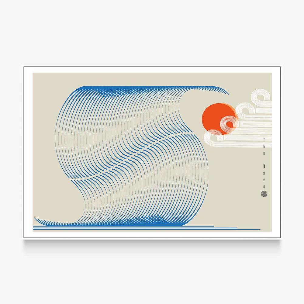 Flowing Sun and Waves-by-Frances Collett-wall-art-print-canvas-poster-framed-Gioia