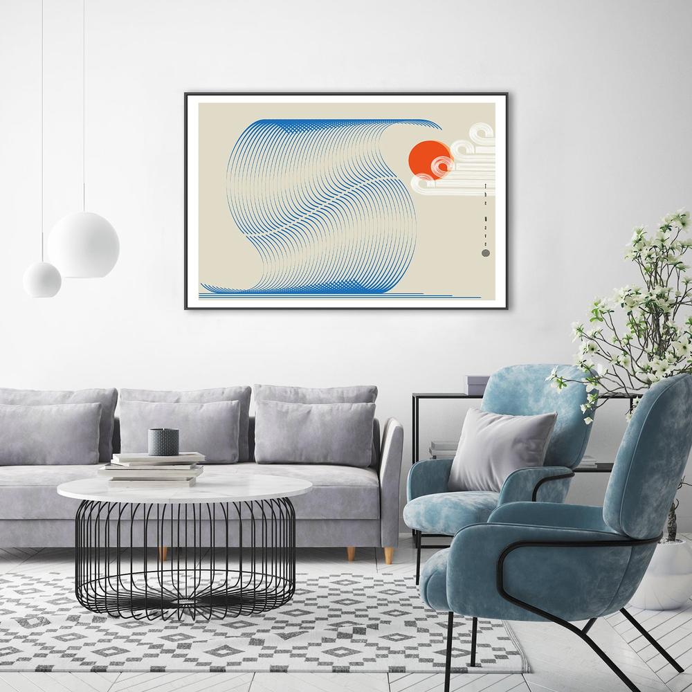 Flowing Sun and Waves-by-Frances Collett-wall-art-print-canvas-poster-framed-Gioia