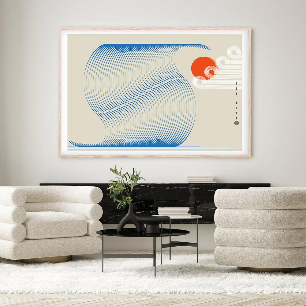 Flowing Sun and Waves-by-Frances Collett-wall-art-print-canvas-poster-framed-Gioia