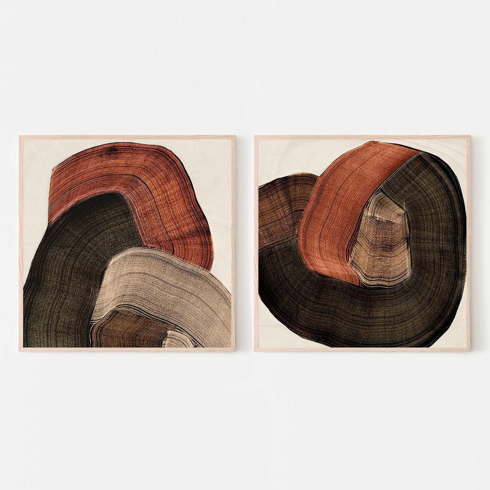 Folded Earth, Style A & B, Set Of 2-by-Emberlight Studio-wall-art-print-canvas-poster-framed-Gioia