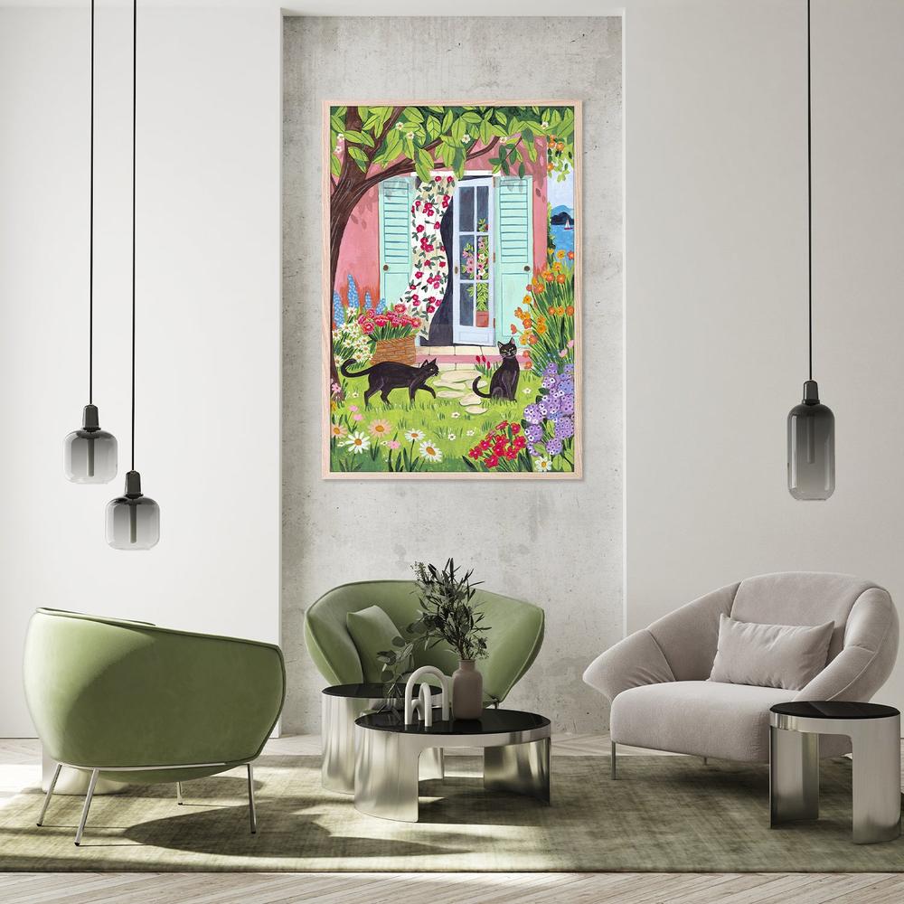 Garden Cats by the Sea-by-Caroline Bonne Muller-wall-art-print-canvas-poster-framed-Gioia