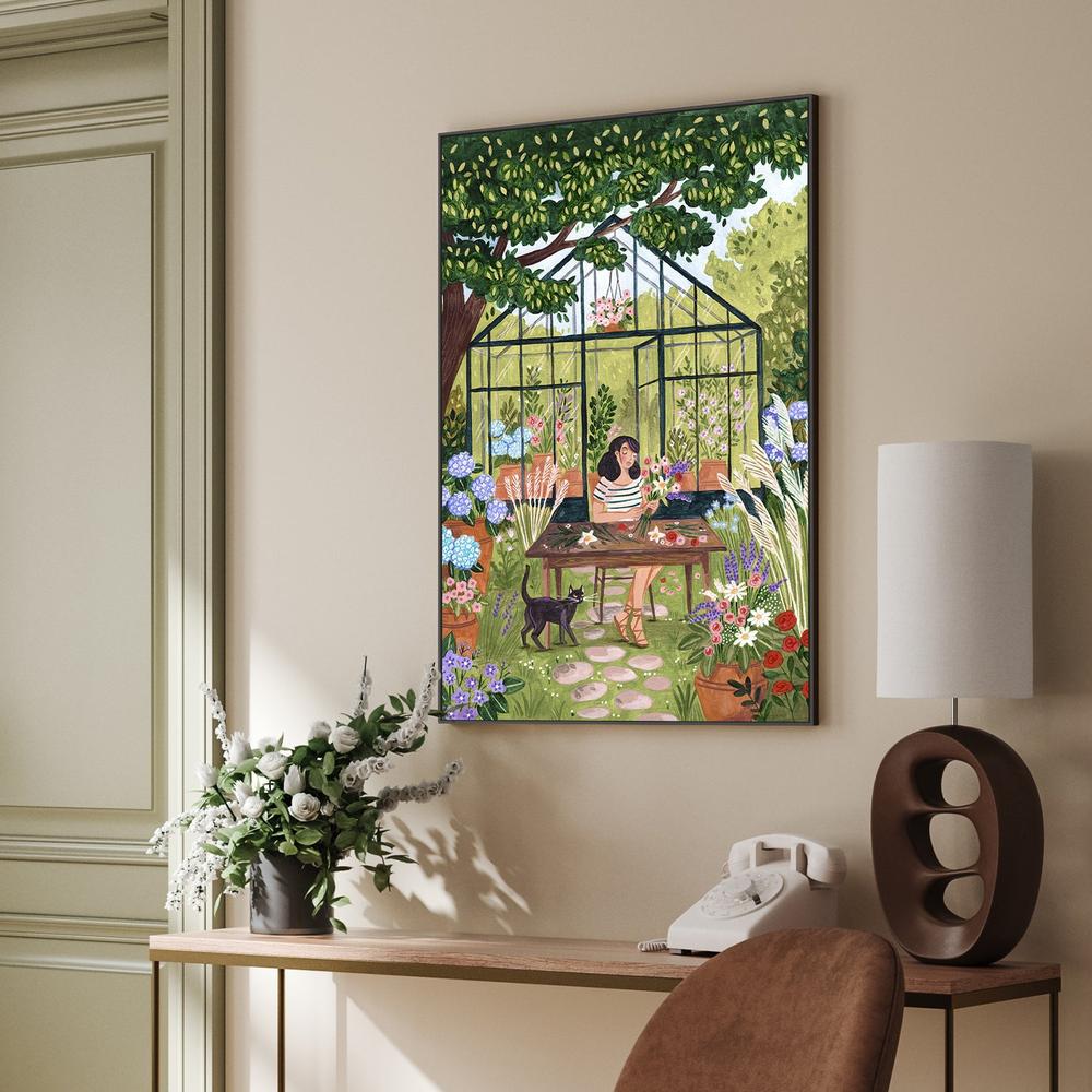 Garden Flower Arranging-by-Caroline Bonne Muller-wall-art-print-canvas-poster-framed-Gioia